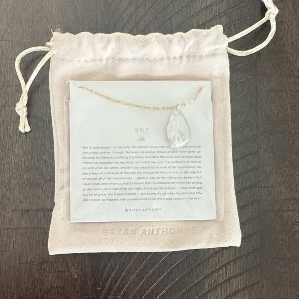 Gold Bryan Anthonys Necklace with Pearl Pendant